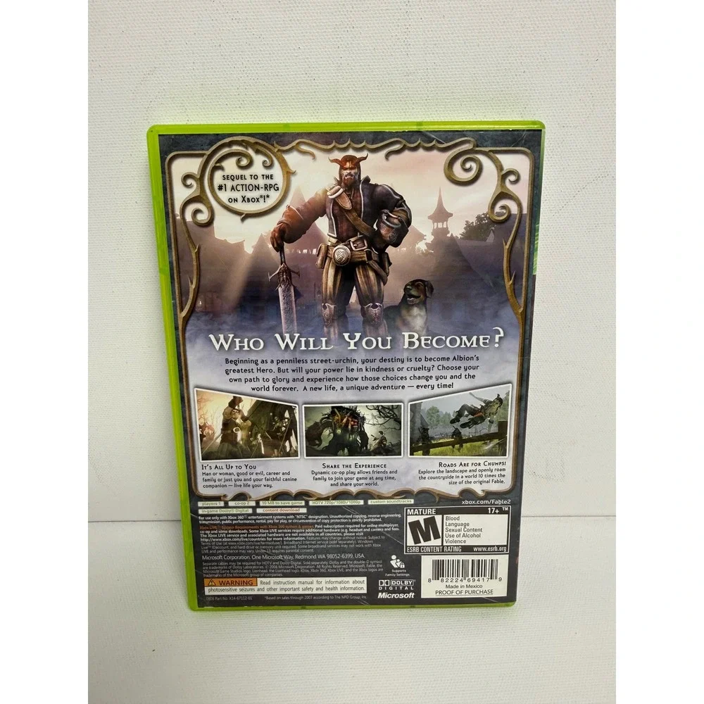 Fable II Xbox 360 Game RPG Action‎ Adventure CIB Complete Classic Lionhead
